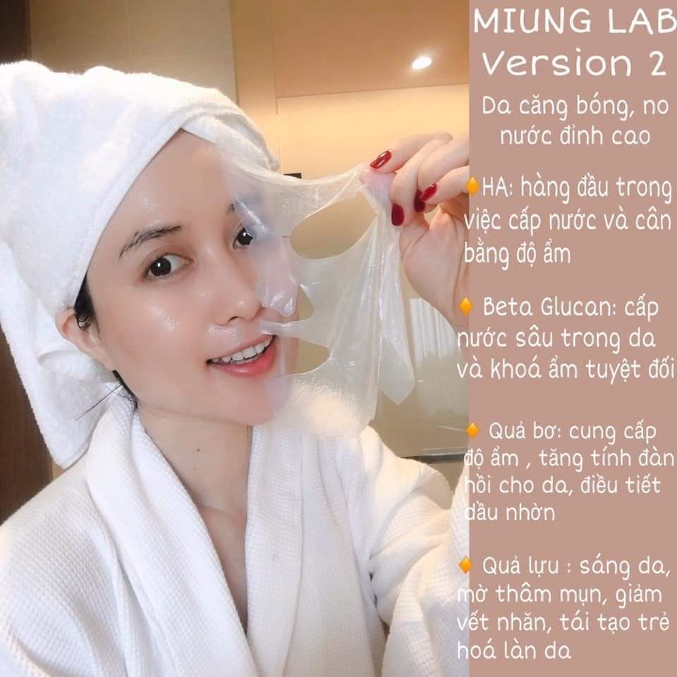 khách hàng sử dụng mặt nạ Miung Lab giúp da ẩm căng mọng